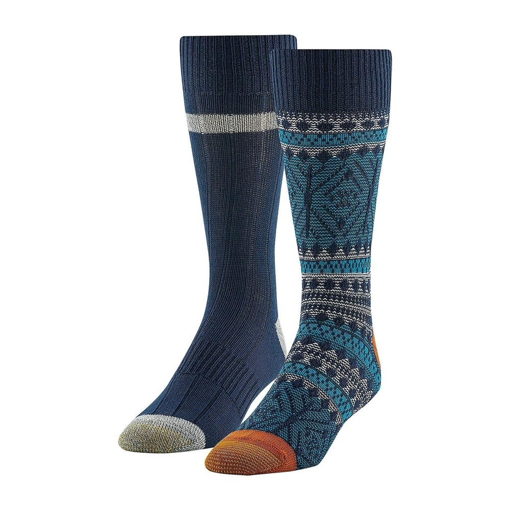 Goldtoe‎ Men's Crew Socks 2 Pair Shoe Size 6-12.5 Fair Isle Crew New